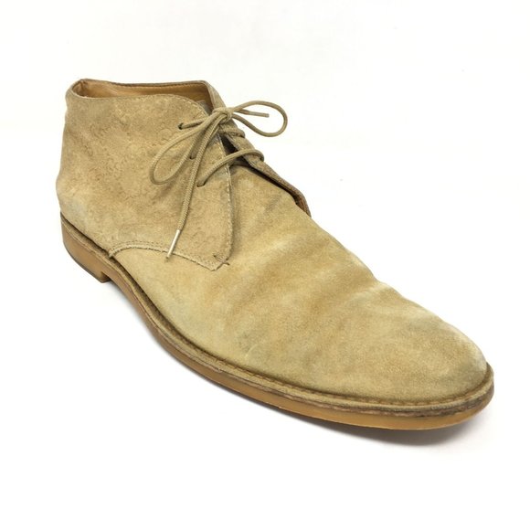 Men's Gucci GG Monogram Lace Up Chukka Boots Shoe Size 11.5 UK/12 US Beige Suede - Picture 1 of 10